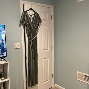 Never worn Charlotte Russe Green and White Jumpsuit. Size: M